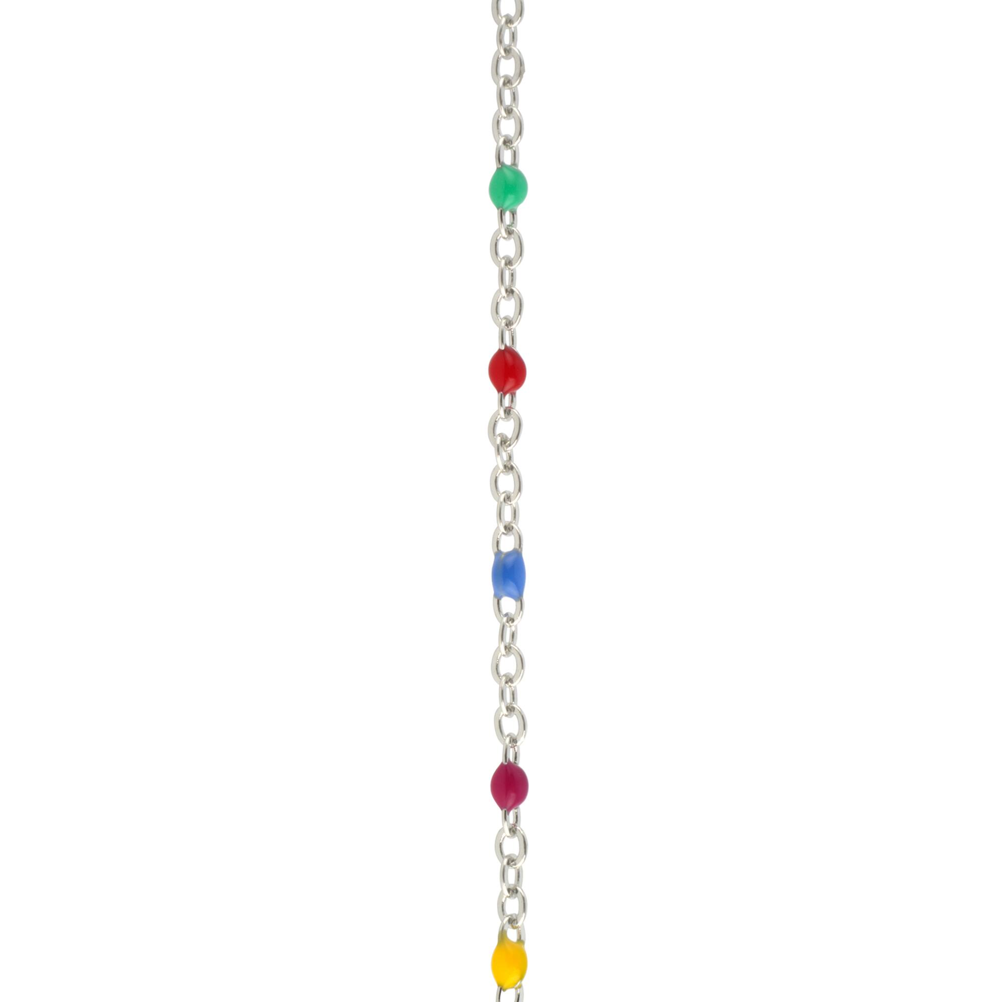 18" Rhodium Enamel Cable Chain by Bead Landing™